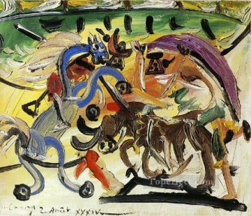  taureaux Pintura - Courses de taureaux Corrida 4 1934 Cubismo